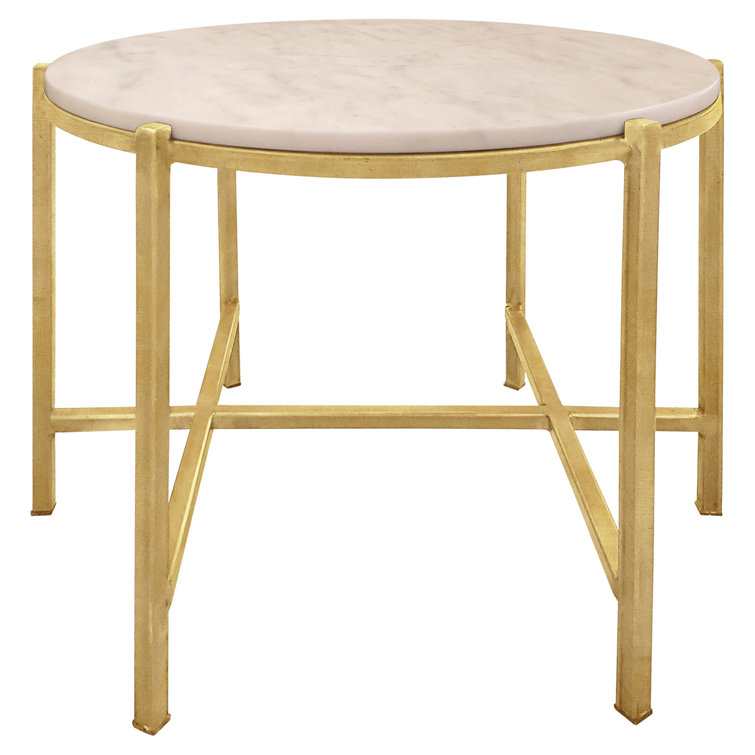 ellahome William 20'' Tall Stone Cross Legs End Table Wayfair